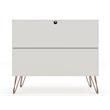 Pemberly Row Modern 3-Drawer Wood Dresser in Off White / Natural