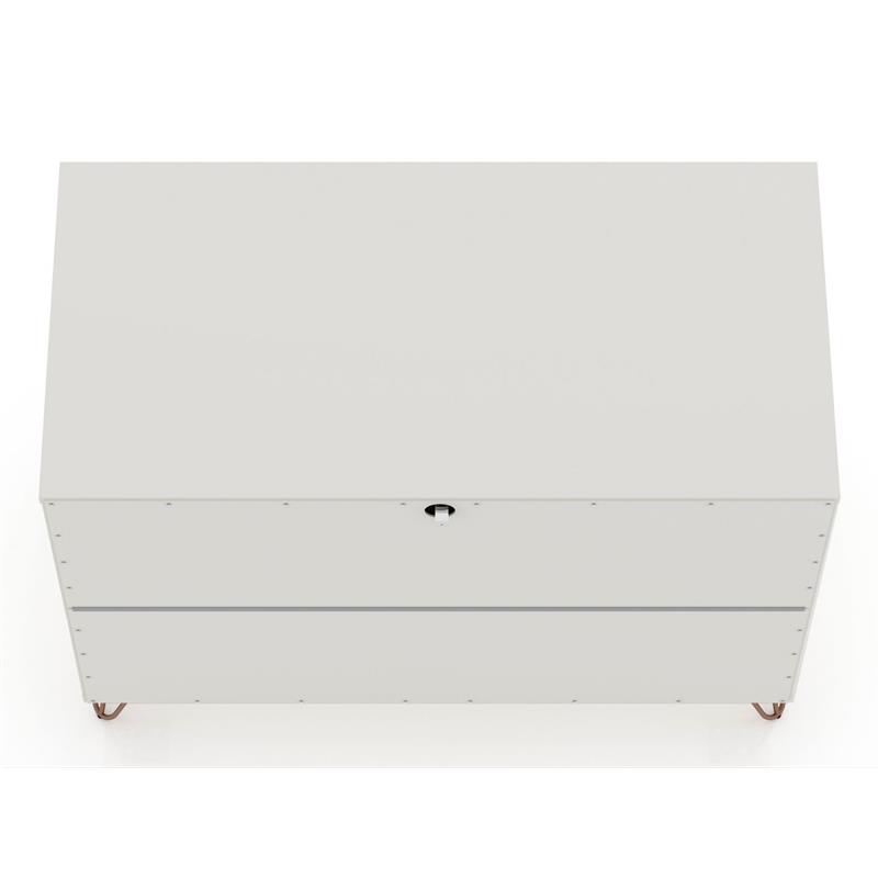 Pemberly Row Modern 3-Drawer Wood Dresser in Off White / Natural