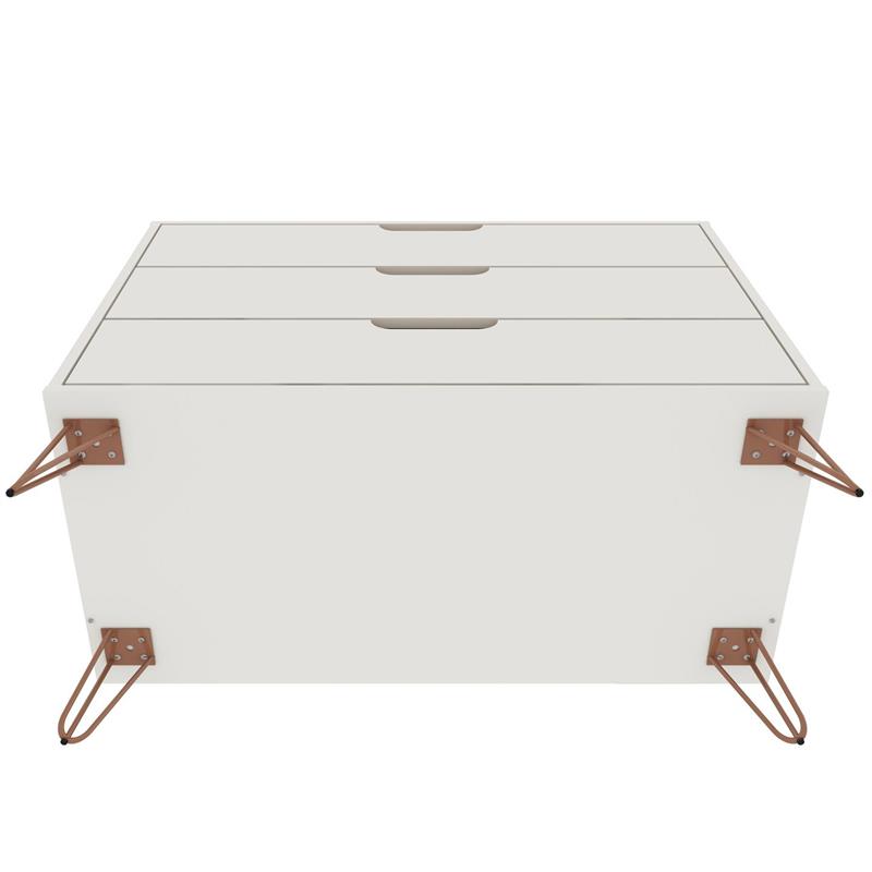 Pemberly Row Modern 3-Drawer Wood Dresser in Off White / Natural