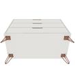 Pemberly Row Modern 3-Drawer Wood Dresser in Off White / Natural