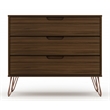 Pemberly Row Contemporary 3-Drawer Wood Dresser in Brown Finish