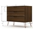 Pemberly Row Contemporary 3-Drawer Wood Dresser in Brown Finish