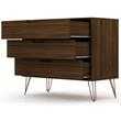 Pemberly Row Contemporary 3-Drawer Wood Dresser in Brown Finish