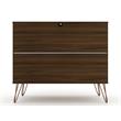 Pemberly Row Contemporary 3-Drawer Wood Dresser in Brown Finish