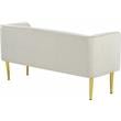 Pemberly Row Contemporary Upholstered Cream Finish Velvet Bench