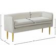 Pemberly Row Contemporary Upholstered Cream Finish Velvet Bench