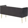 Pemberly Row Contemporary Grey Velvet Bench with Gold Metal Legs