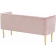 Pemberly Row Contemporary Pink Velvet Bench with Gold Metal Legs