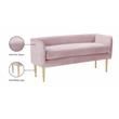 Pemberly Row Contemporary Pink Velvet Bench with Gold Metal Legs