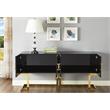 Pemberly Row Solid Wood Sideboard / Buffet in Black Lacquer / Gold Finish