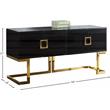 Pemberly Row Solid Wood Sideboard / Buffet in Black Lacquer / Gold Finish
