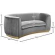 Pemberly Row Contemporary Upholstered Velvet Loveseat in Gray