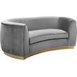 Pemberly Row Contemporary Upholstered Velvet Loveseat in Gray
