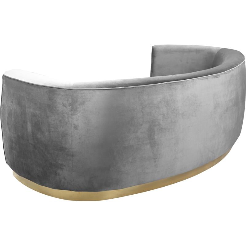 Pemberly Row Contemporary Upholstered Velvet Sofa in Gray Finish