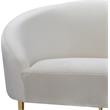 Pemberly Row Contemporary Upholstered Velvet Loveseat in Cream