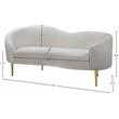 Pemberly Row Contemporary Upholstered Velvet Loveseat in Cream