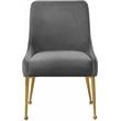 Pemberly Row Contemporary Velvet Dining Chair in Gray (Set of 2)