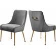 Pemberly Row Contemporary Velvet Dining Chair in Gray (Set of 2)