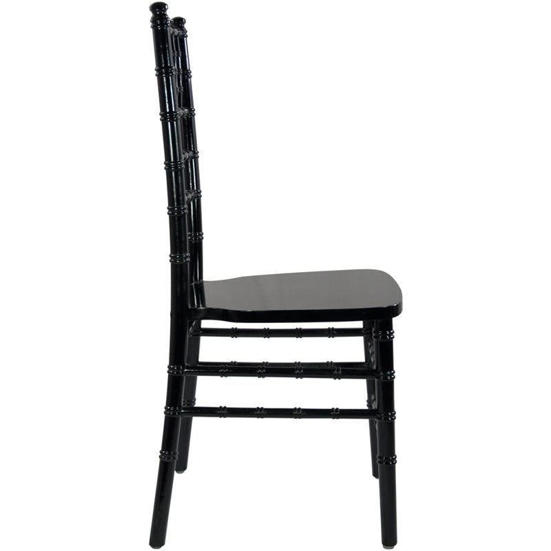 Pemberly Row Contemporary Wood Chiavari Chair In Black Finish