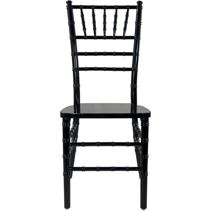 Pemberly Row Contemporary Wood Chiavari Chair In Black Finish