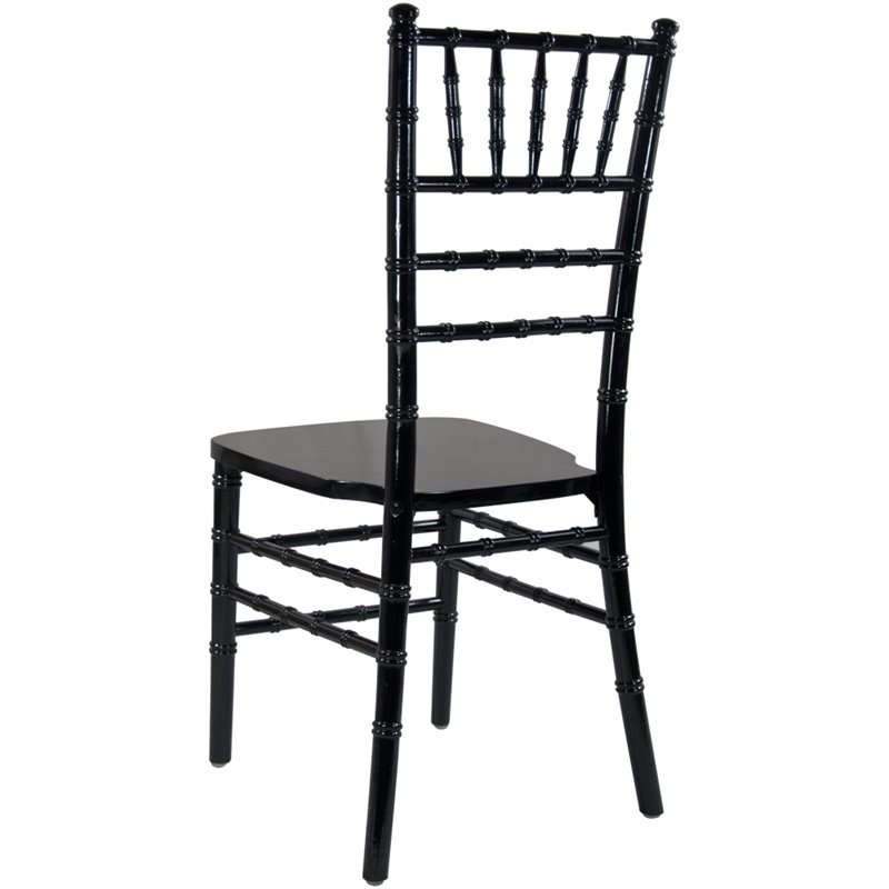 Pemberly Row Contemporary Wood Chiavari Chair In Black Finish
