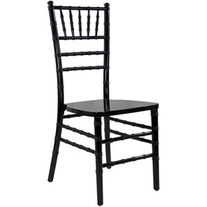 Pemberly Row Contemporary Wood Chiavari Chair In Black Finish