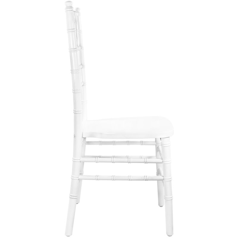Pemberly Row Contemporary Wood Chiavari Chair In White Finish
