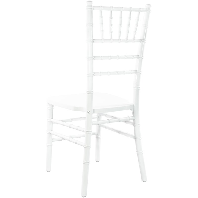 Pemberly Row Contemporary Wood Chiavari Chair In White Finish