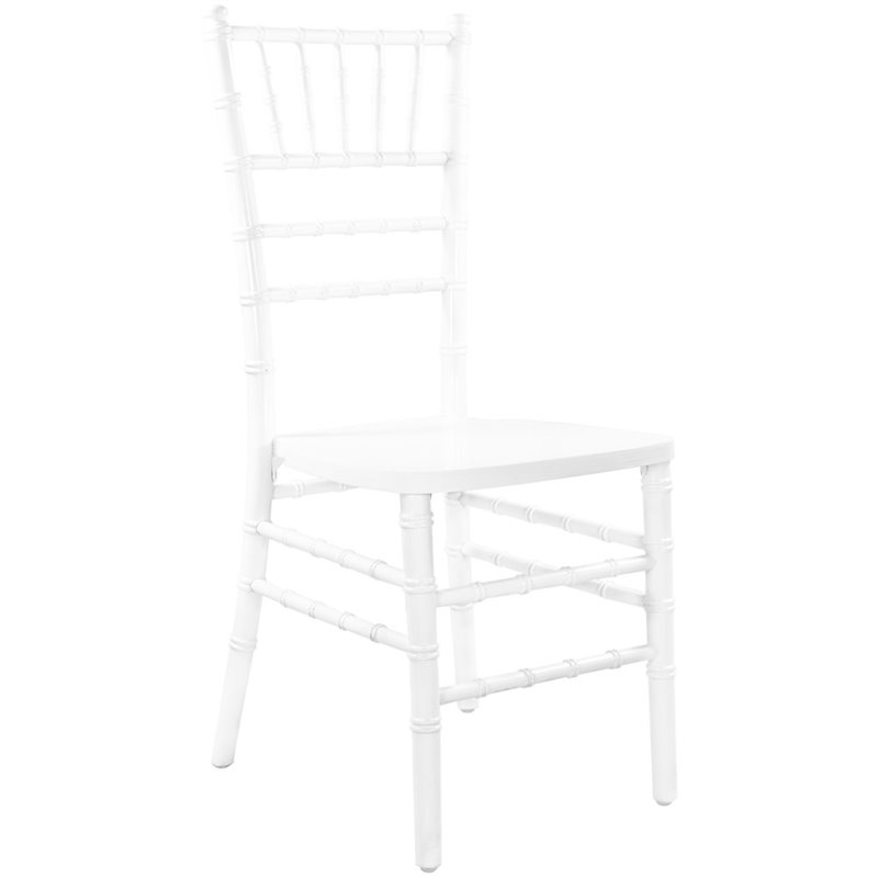 Pemberly Row Contemporary Wood Chiavari Chair In White Finish
