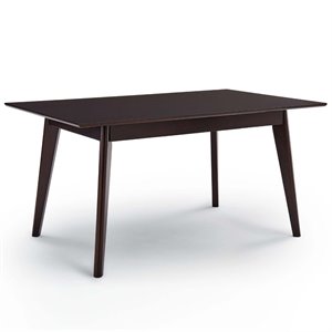 Pemberly Row 69&quot Rectangle Modern Wood Dining Table in Cappuccino
