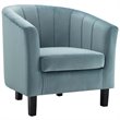 Pemberly Row Modern Performance Velvet Armchair in Light Blue (Set of 2)