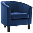 Pemberly Row Modern Performance Velvet Armchair in Navy (Set of 2)