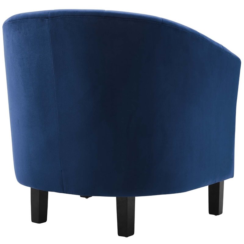 Pemberly Row Modern Performance Velvet Armchair in Navy (Set of 2)