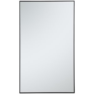 Pemberly Row 60&quot x 36&quot Contemporary Metal Frame Mirror in Black