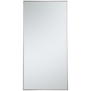 Pemberly Row 72&quot x 36&quot Contemporary Metal Frame Mirror in Silver