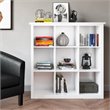 Pemberly Row Wood Transitional 9 Cube Bookcase and Unit in White