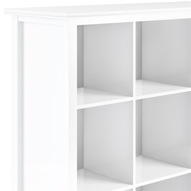 Pemberly Row Wood Transitional 9 Cube Bookcase and Unit in White