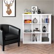 Pemberly Row Wood Transitional 9 Cube Bookcase and Unit in White