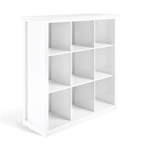 Pemberly Row Wood Transitional 9 Cube Bookcase and Unit in White