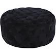 Pemberly Row Modern Button Tufted Black Velvet Ottoman and Bench