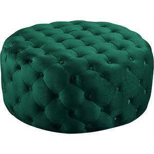 Pemberly Row Modern Button Tufted Green Velvet Ottoman and Bench