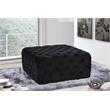Pemberly Row Modern Button Tufted Black Velvet Ottoman and Bench