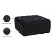 Pemberly Row Modern Button Tufted Black Velvet Ottoman and Bench