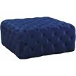 Pemberly Row Modern Button Tufted Navy Velvet Ottoman and Bench