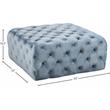 Pemberly Row Modern Button Sky Blue Velvet Ottoman and Bench