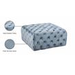 Pemberly Row Modern Button Sky Blue Velvet Ottoman and Bench