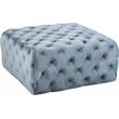 Pemberly Row Modern Button Sky Blue Velvet Ottoman and Bench