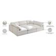 Pemberly Row Contemporary Standard Cream Velvet Modular Sectional