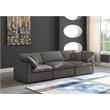 Pemberly Row Contemporary Standard Gray Finish Velvet Modular Sofa