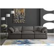 Pemberly Row Contemporary Standard Gray Finish Velvet Modular Sofa